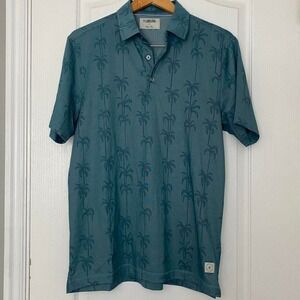 Linksoul Blue palm‎ tree polo shirt